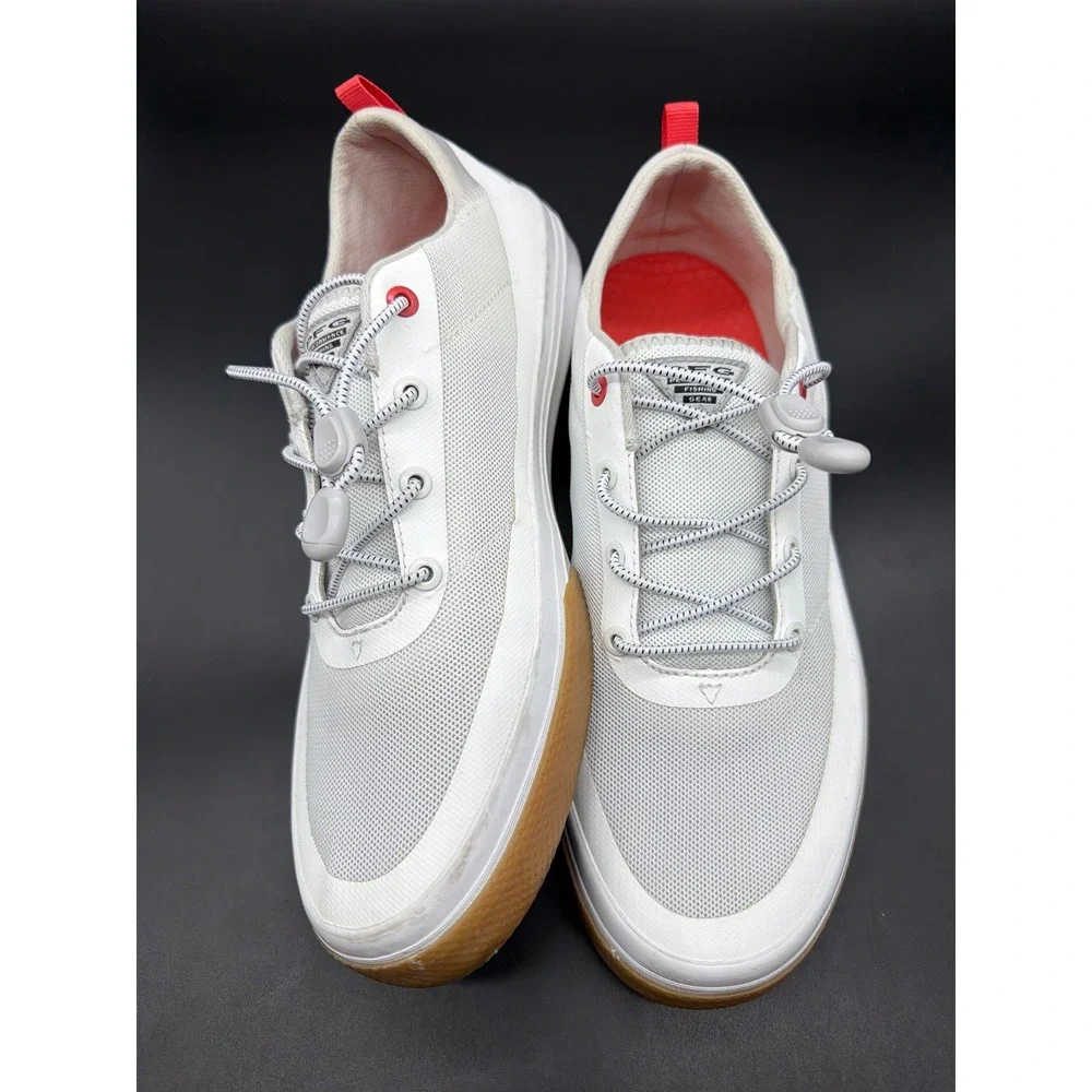Columbia PFG Tamiami Women 9.5 Wide White Red Fishing‎ Boat Shoes BK1617-100